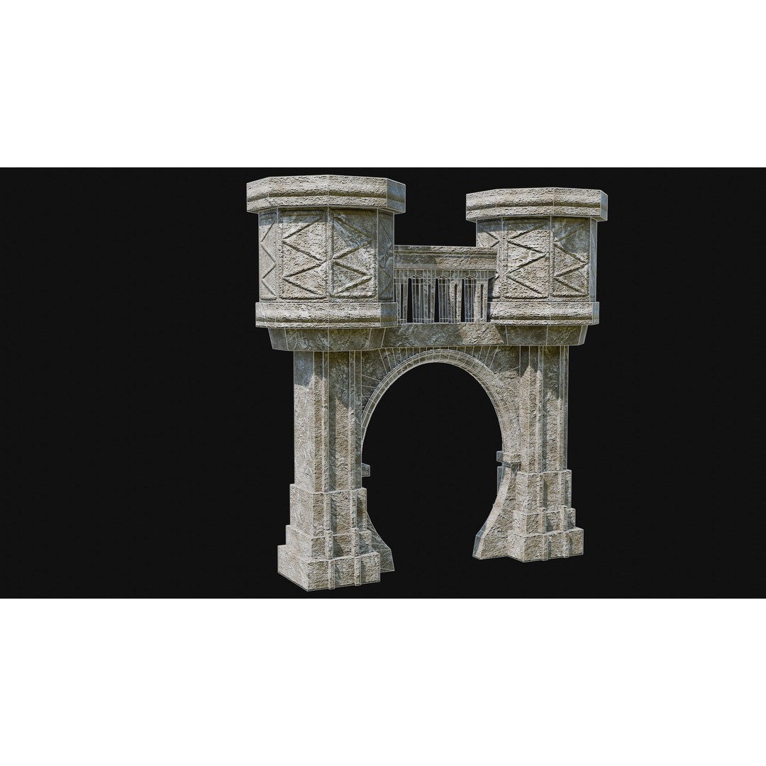 Stone Portal Gate 3D Model – Low Poly Game-Ready Asset, FBX & OBJ - View 14