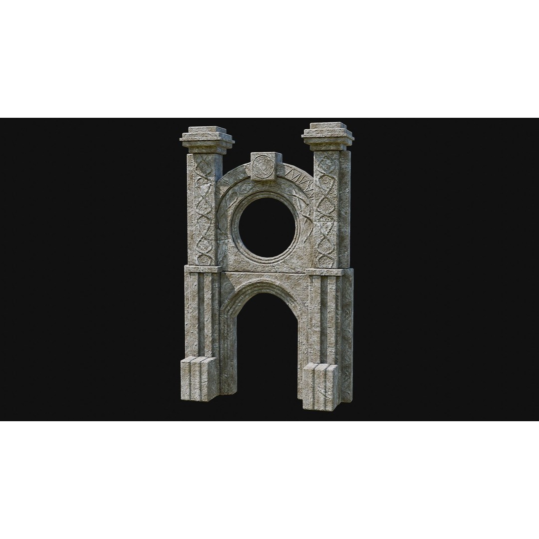 Stone Portal Gate 3D Model – Low Poly Game-Ready Asset, FBX & OBJ - View 15