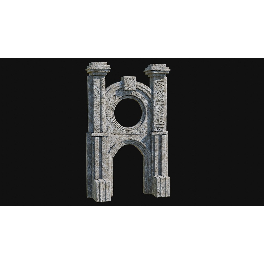 Stone Portal Gate 3D Model – Low Poly Game-Ready Asset, FBX & OBJ - View 16