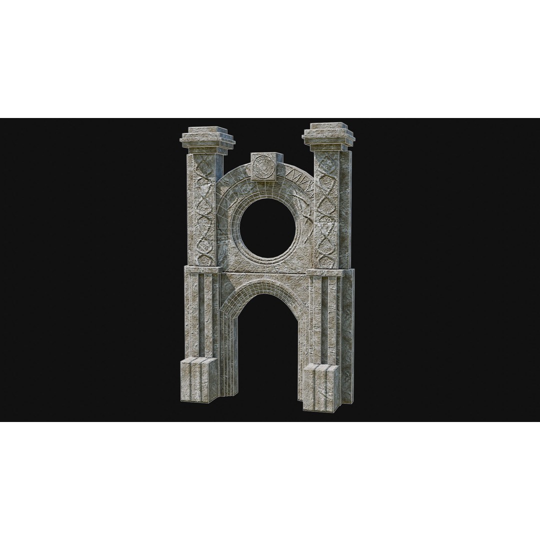 Stone Portal Gate 3D Model – Low Poly Game-Ready Asset, FBX & OBJ - View 18