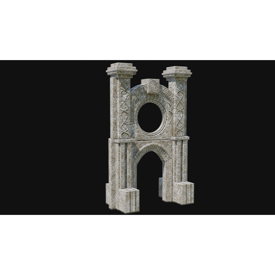 Stone Portal Gate 3D Model – Low Poly Game-Ready Asset, FBX & OBJ - View 20