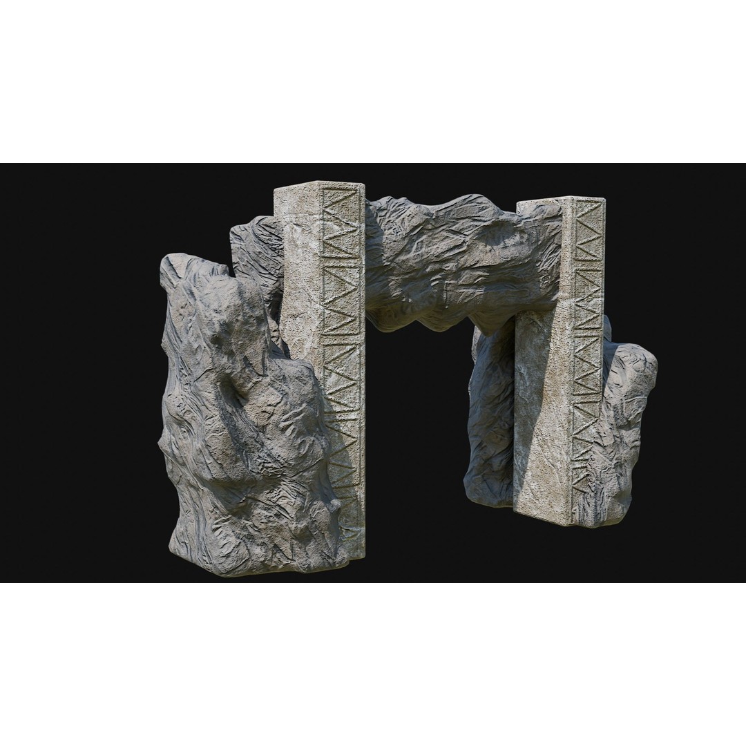 Stone Portal Gate 3D Model – Low Poly Game-Ready Asset, FBX & OBJ - View 23