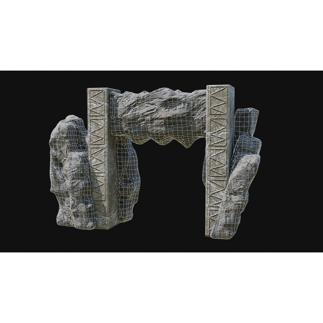 Stone Portal Gate 3D Model – Low Poly Game-Ready Asset, FBX & OBJ - View 24
