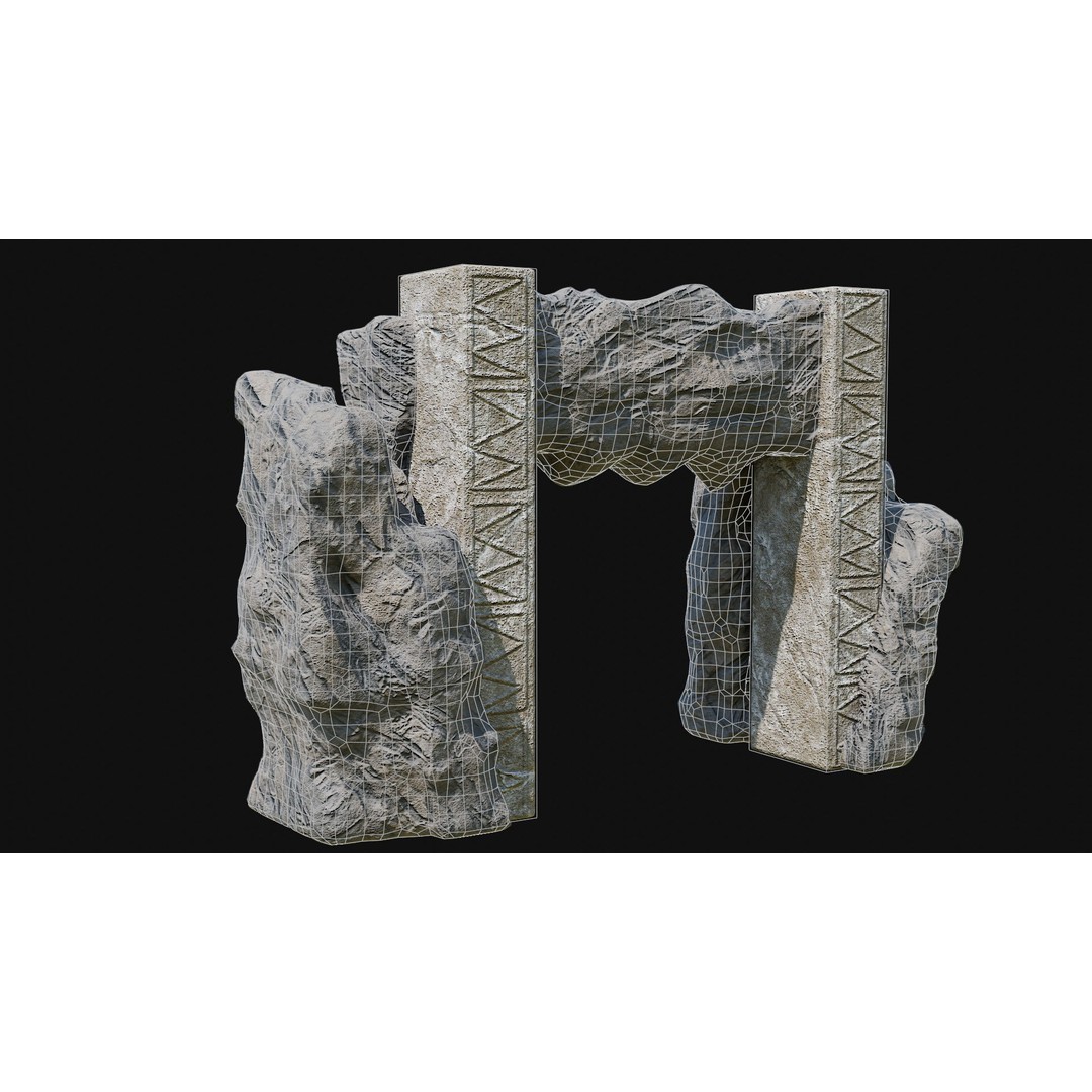 Stone Portal Gate 3D Model – Low Poly Game-Ready Asset, FBX & OBJ - View 26