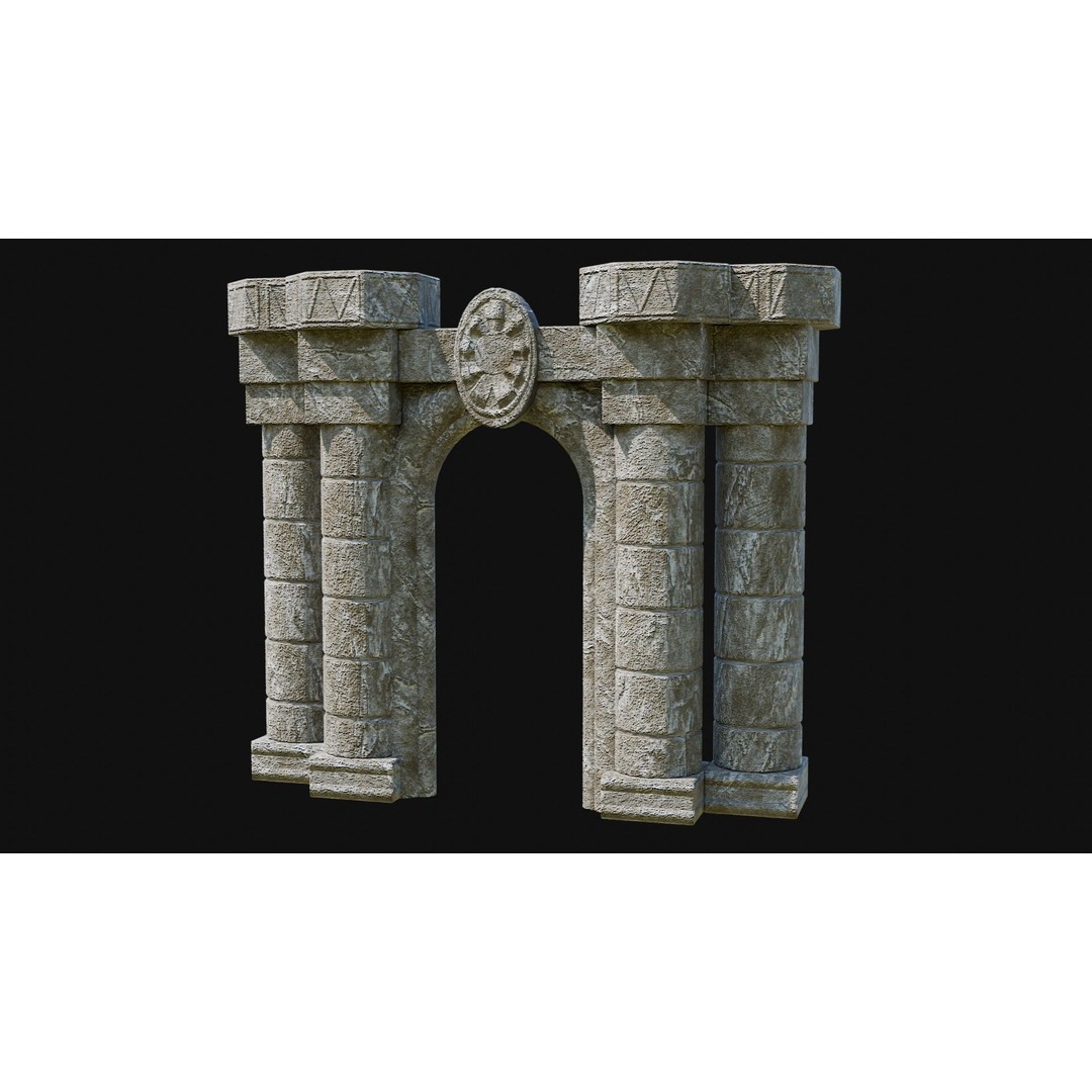 Stone Portal Gate 3D Model – Low Poly Game-Ready Asset, FBX & OBJ - View 27
