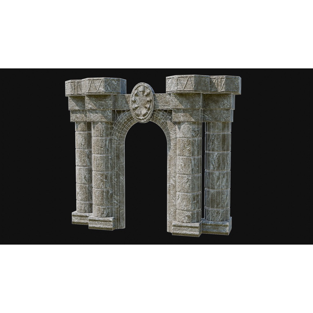 Stone Portal Gate 3D Model – Low Poly Game-Ready Asset, FBX & OBJ - View 30