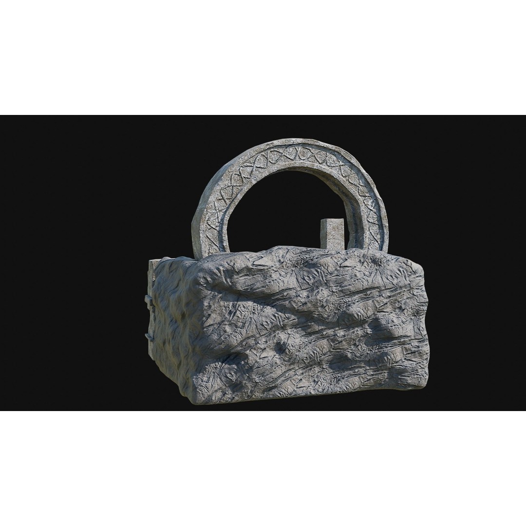 Stone Portal Gate 3D Model – Low Poly Game-Ready Asset, FBX & OBJ - View 4