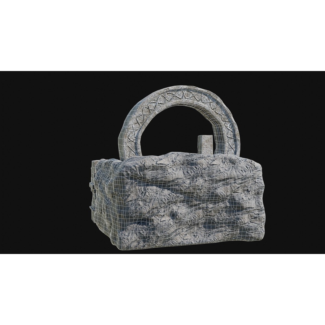 Stone Portal Gate 3D Model – Low Poly Game-Ready Asset, FBX & OBJ - View 7