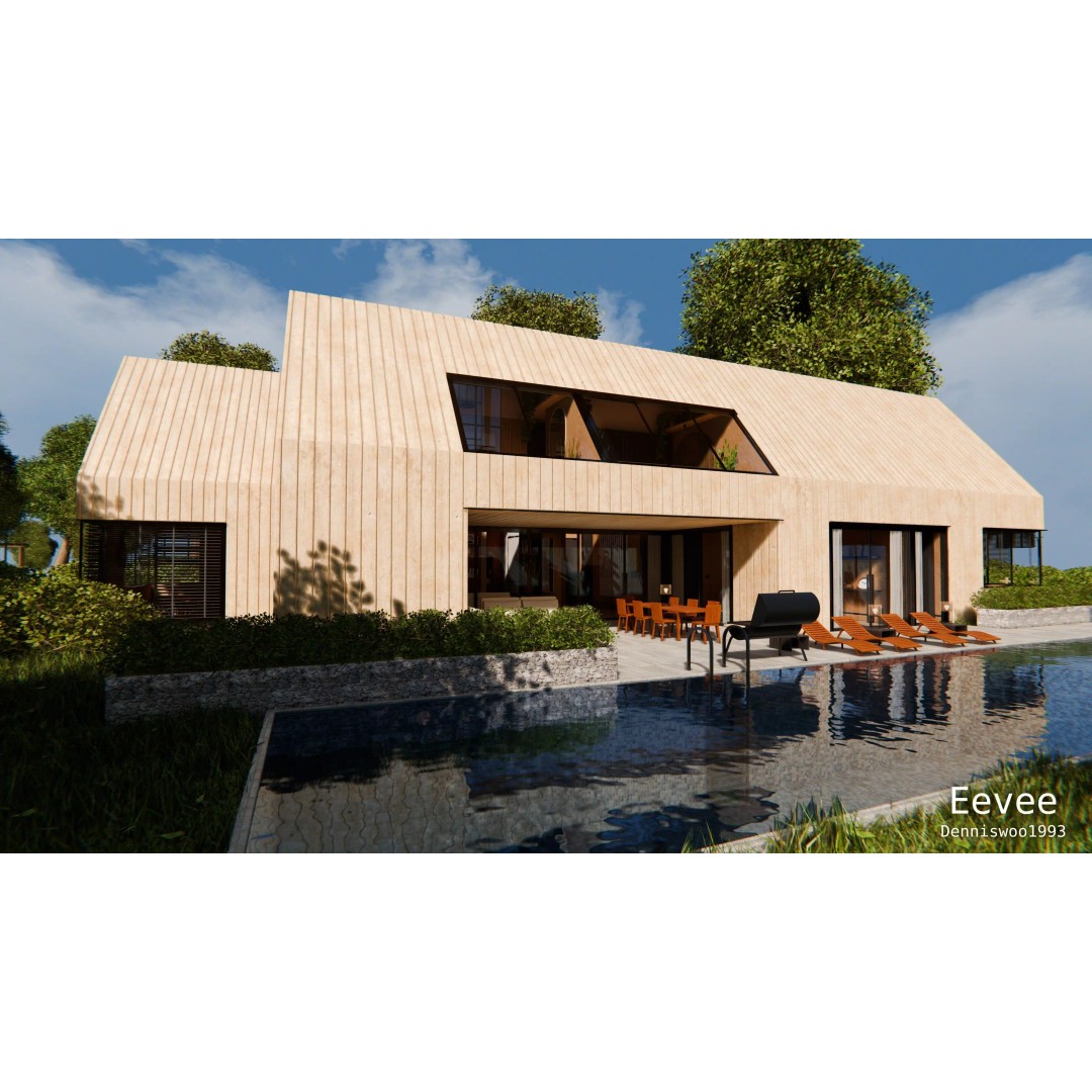 Modern Modular House 3D Model – High Poly Blender Villa, FBX - View 11