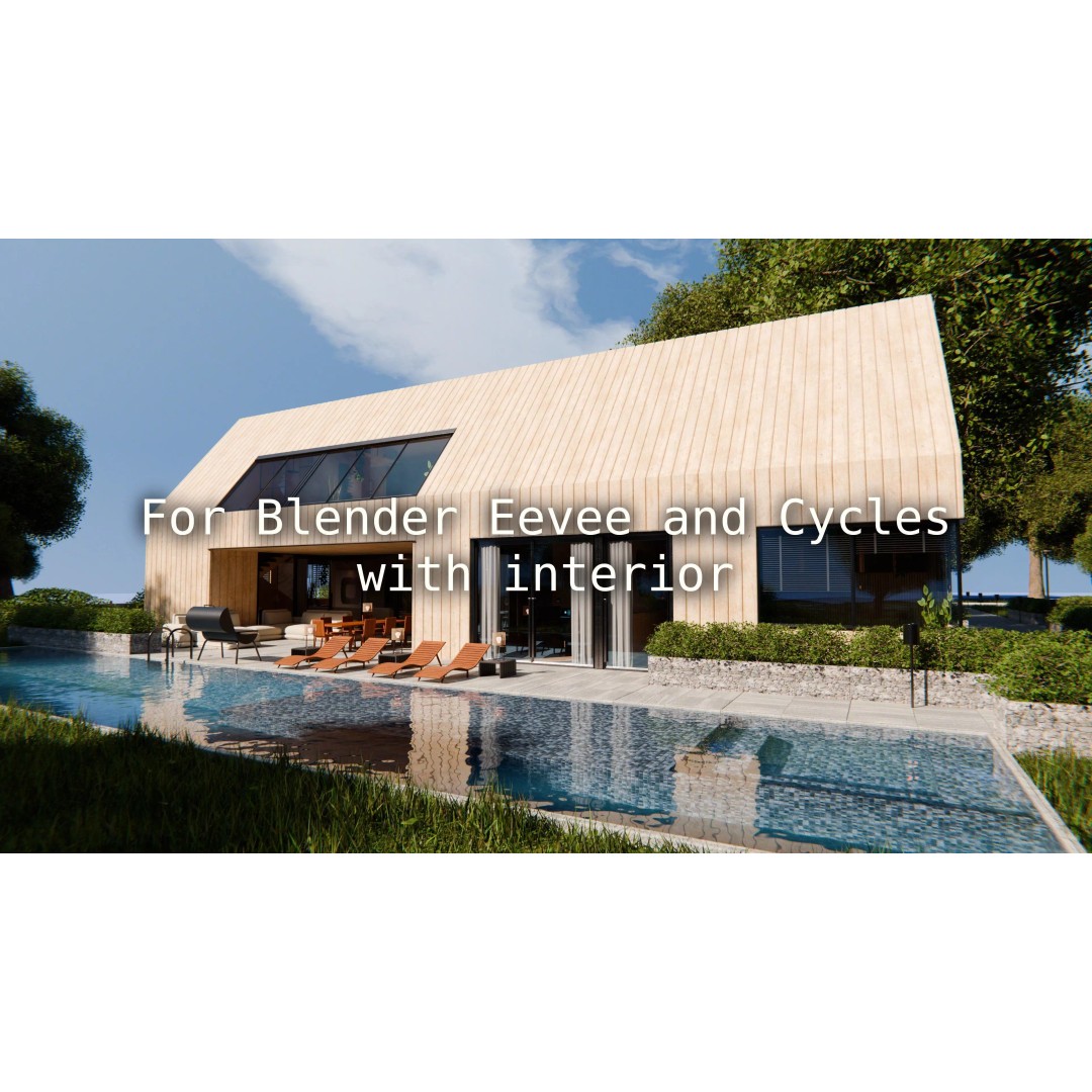 Modern Modular House 3D Model – High Poly Blender Villa, FBX - View 2
