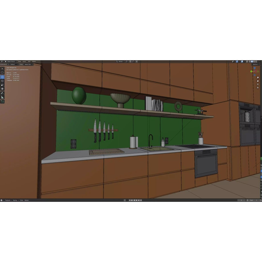 Modern Modular House 3D Model – High Poly Blender Villa, FBX - View 24