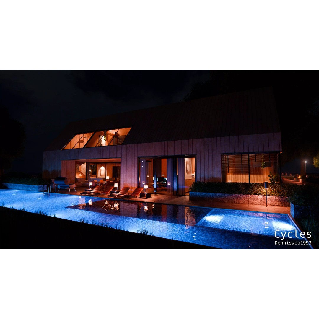 Modern Modular House 3D Model – High Poly Blender Villa, FBX - View 3