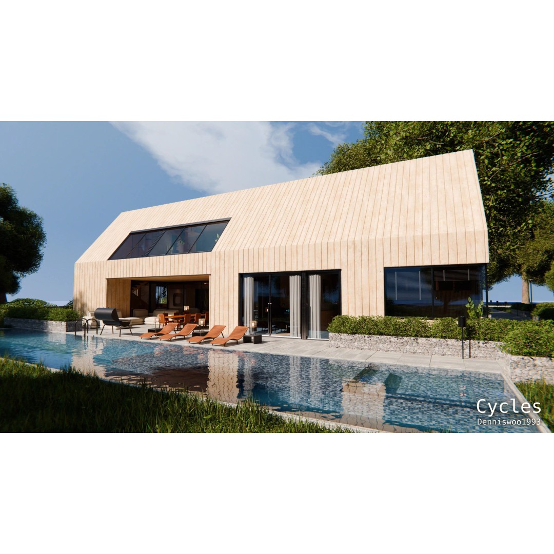 Modern Modular House 3D Model – High Poly Blender Villa, FBX - View 4