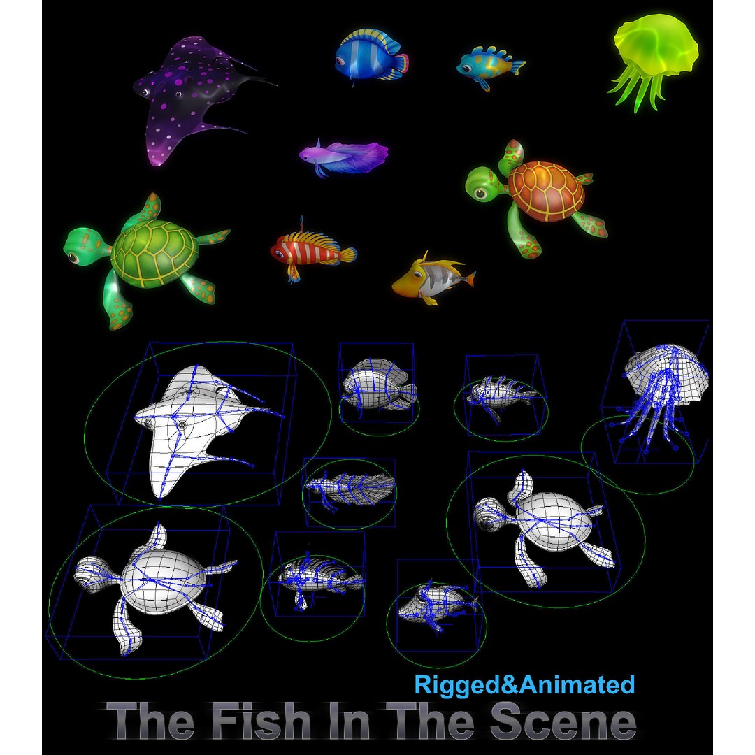 Cartoon Underwater Scene 3D Model – Rigged Animated Environment, Blender - View 17