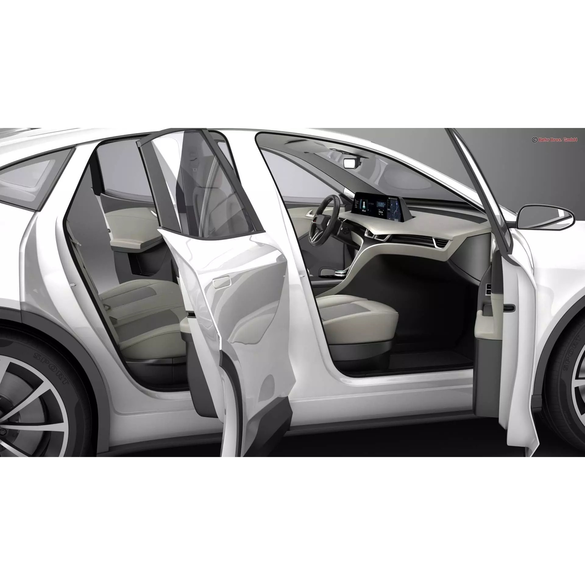 Generic Modern Upper Class SUV Coupe - Game-Ready 3D Model - View 16