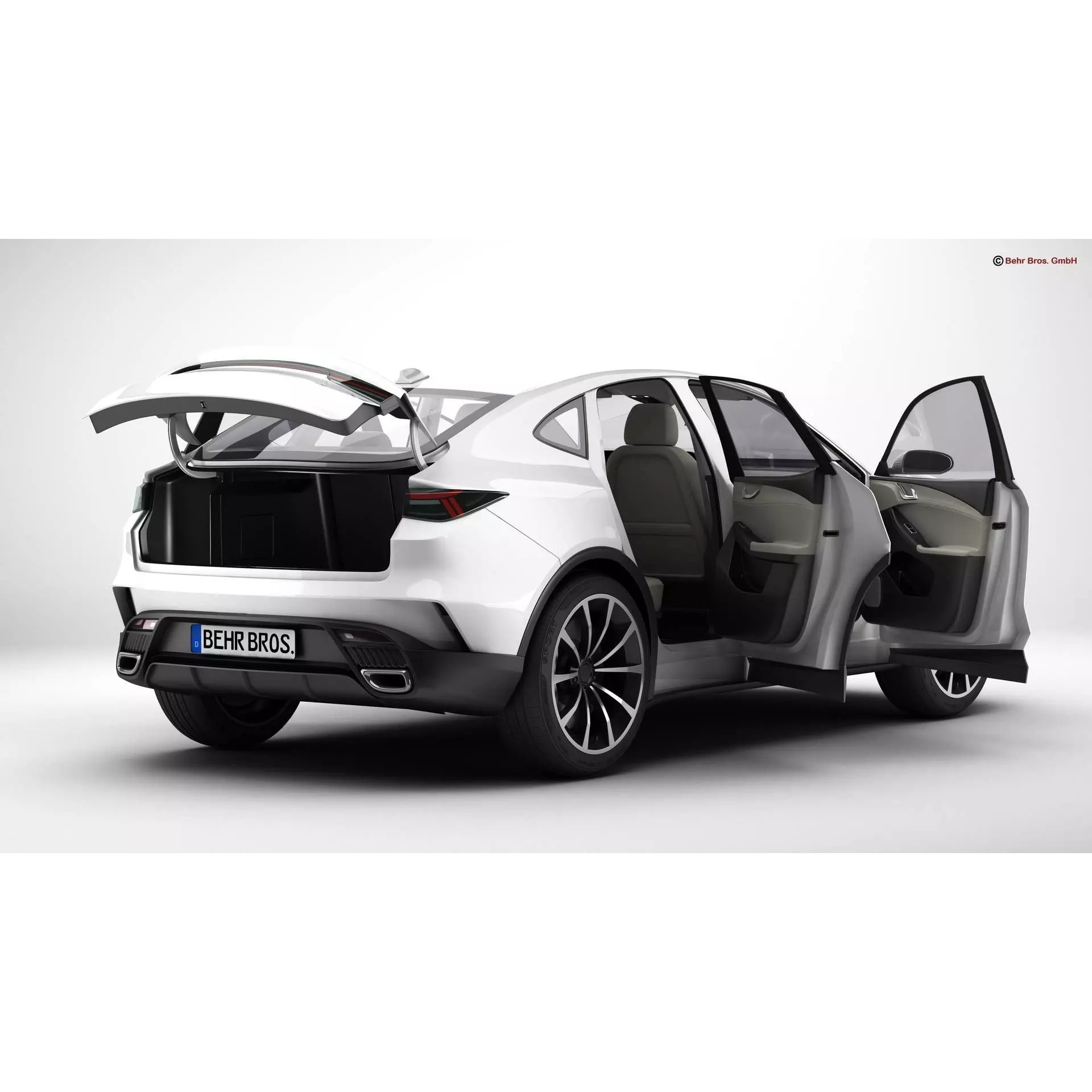 Generic Modern Upper Class SUV Coupe - Game-Ready 3D Model - View 6