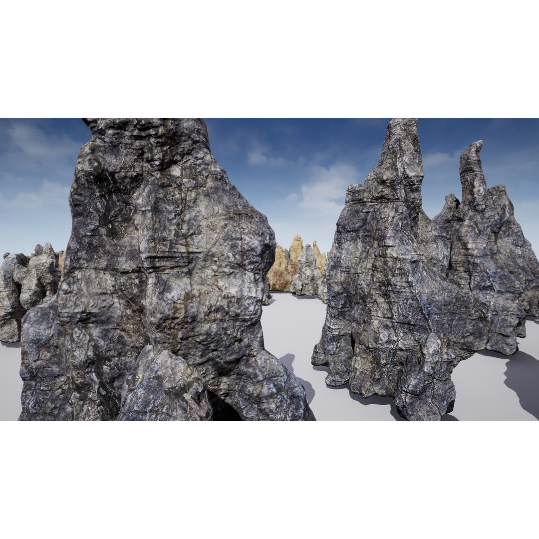 Rock Cliffs 3D Model – Low Poly Landscape Asset Pack, FBX - View 19