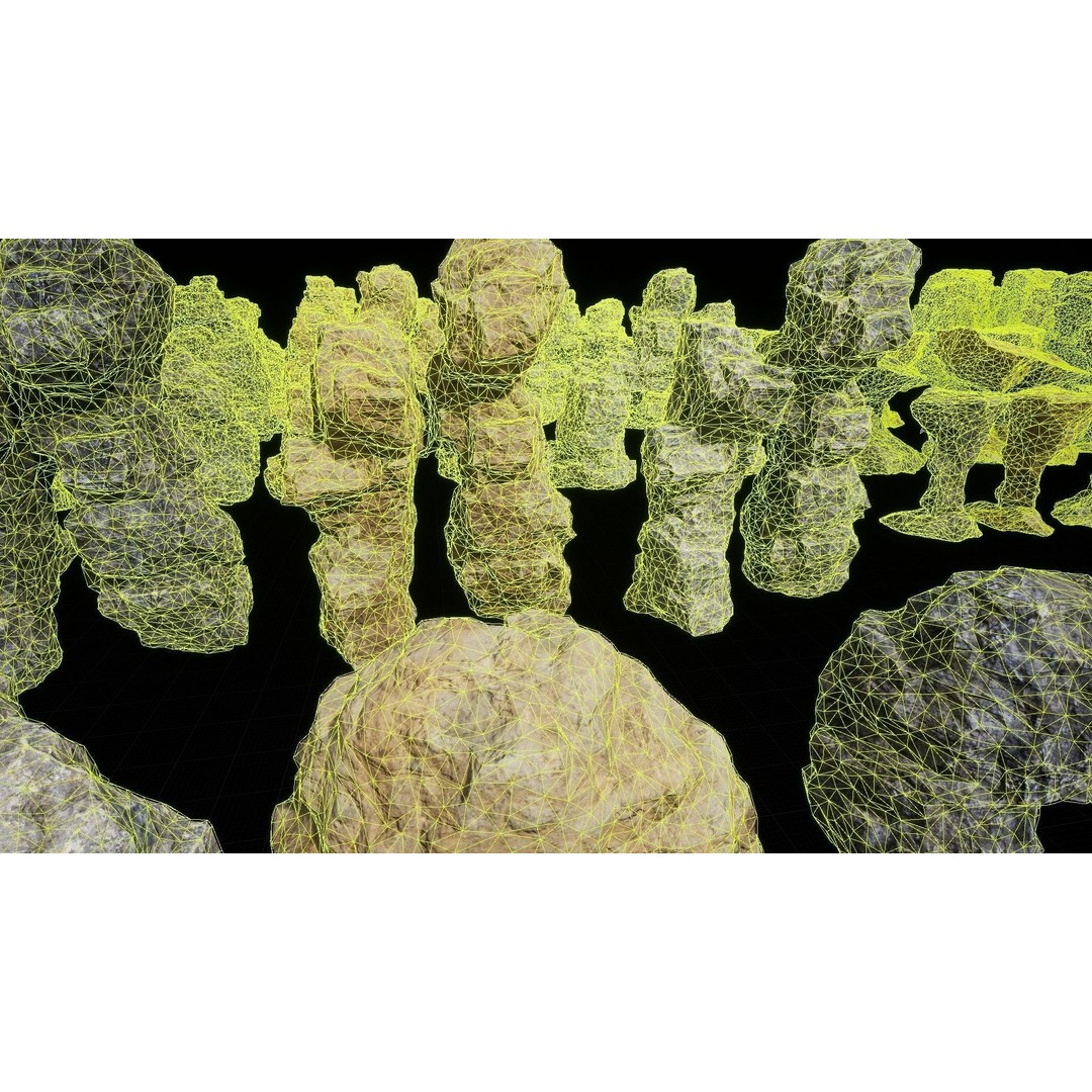 Rock Cliffs 3D Model – Low Poly Landscape Asset Pack, FBX - View 20