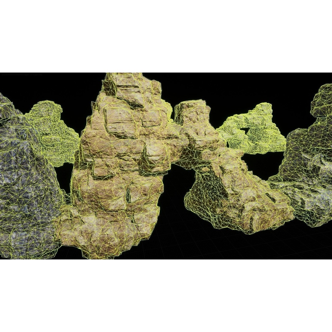Rock Cliffs 3D Model – Low Poly Landscape Asset Pack, FBX - View 22