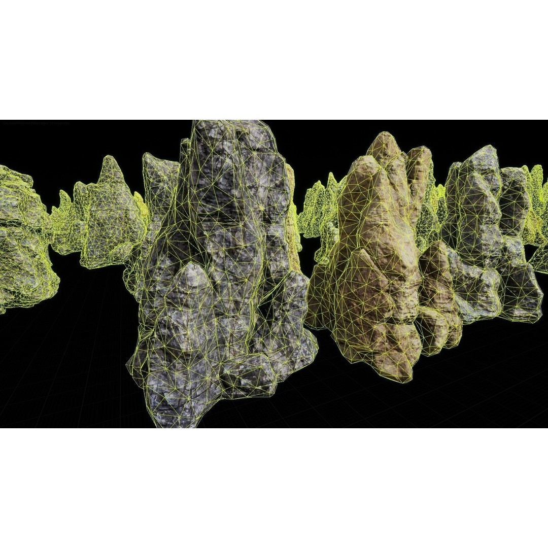 Rock Cliffs 3D Model – Low Poly Landscape Asset Pack, FBX - View 24