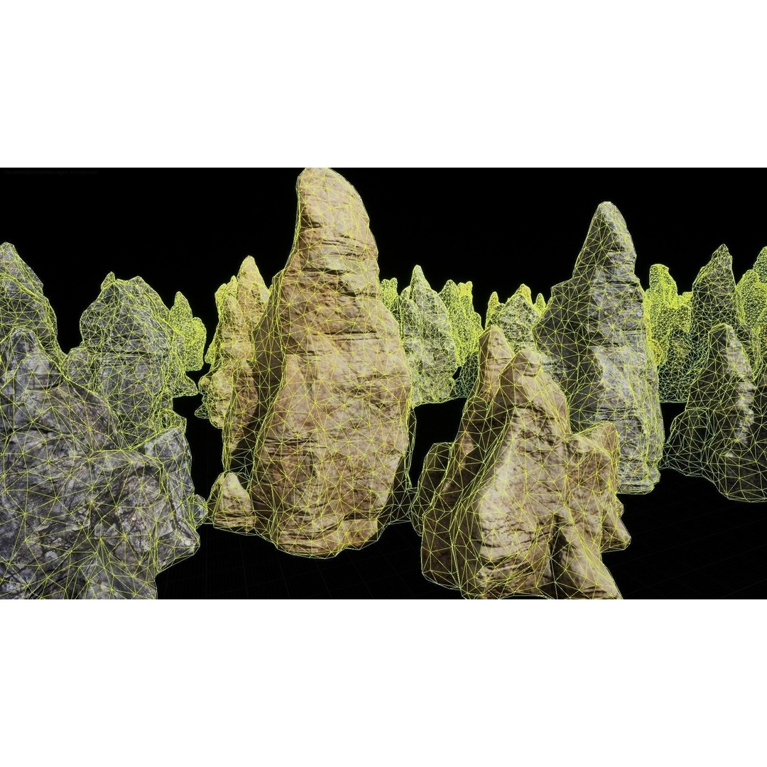 Rock Cliffs 3D Model – Low Poly Landscape Asset Pack, FBX - View 25