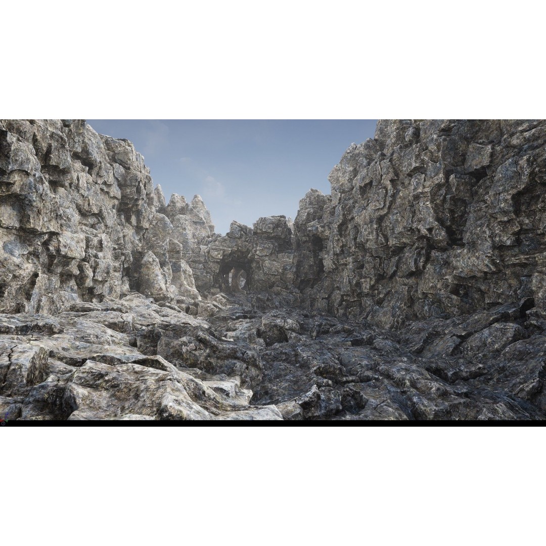 Rock Cliffs 3D Model – Low Poly Landscape Asset Pack, FBX - View 3