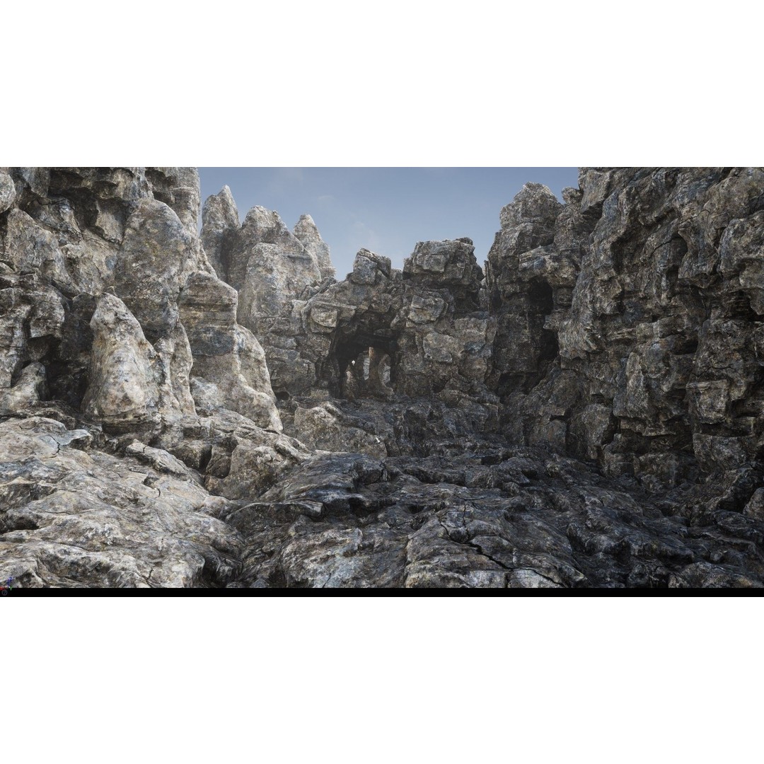 Rock Cliffs 3D Model – Low Poly Landscape Asset Pack, FBX - View 4