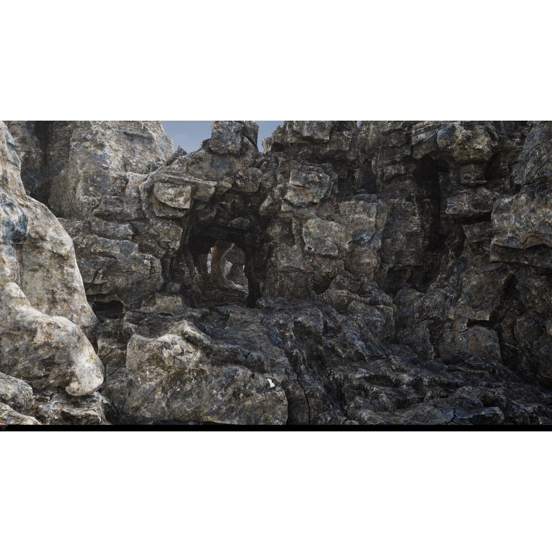 Rock Cliffs 3D Model – Low Poly Landscape Asset Pack, FBX - View 5