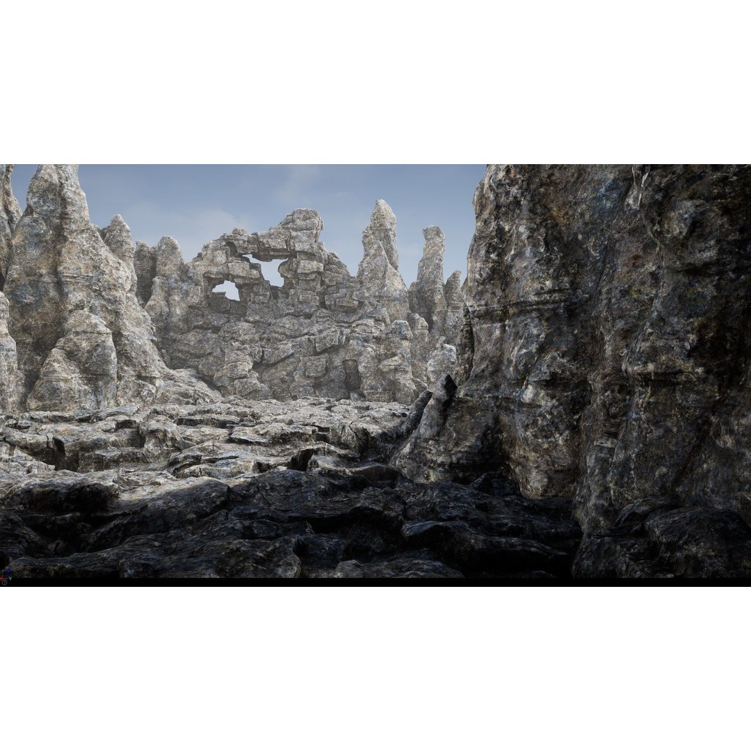 Rock Cliffs 3D Model – Low Poly Landscape Asset Pack, FBX - View 6