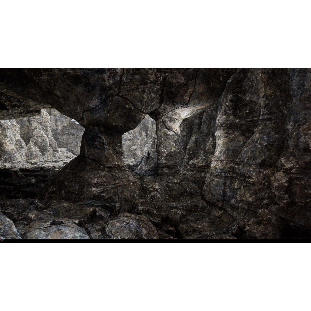 Rock Cliffs 3D Model – Low Poly Landscape Asset Pack, FBX - View 7