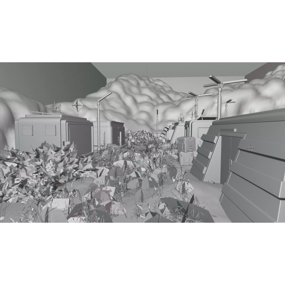 Abandoned Future Settlement 3D Model – High-Quality Environment, PBR Textures - View 10