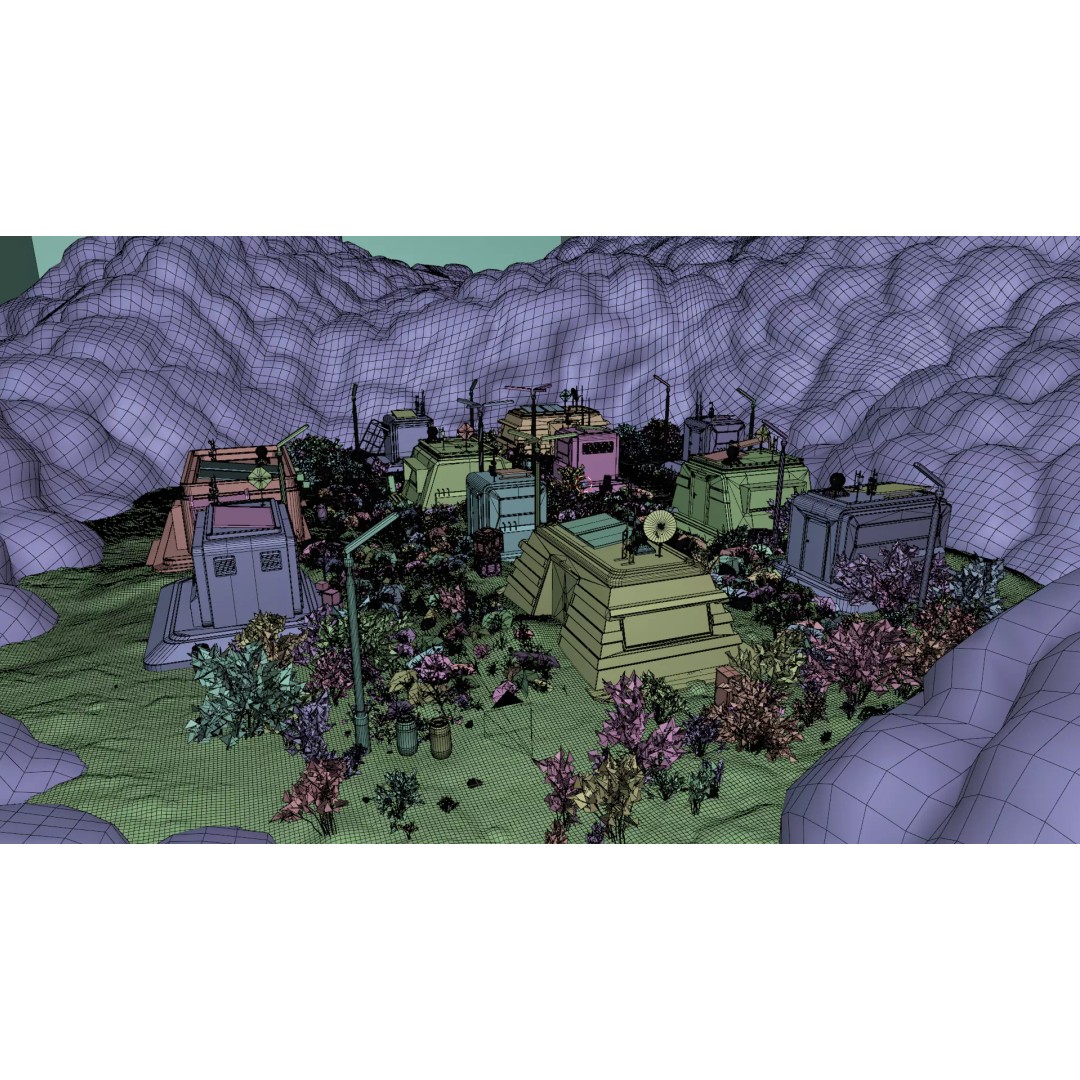 Abandoned Future Settlement 3D Model – High-Quality Environment, PBR Textures - View 26