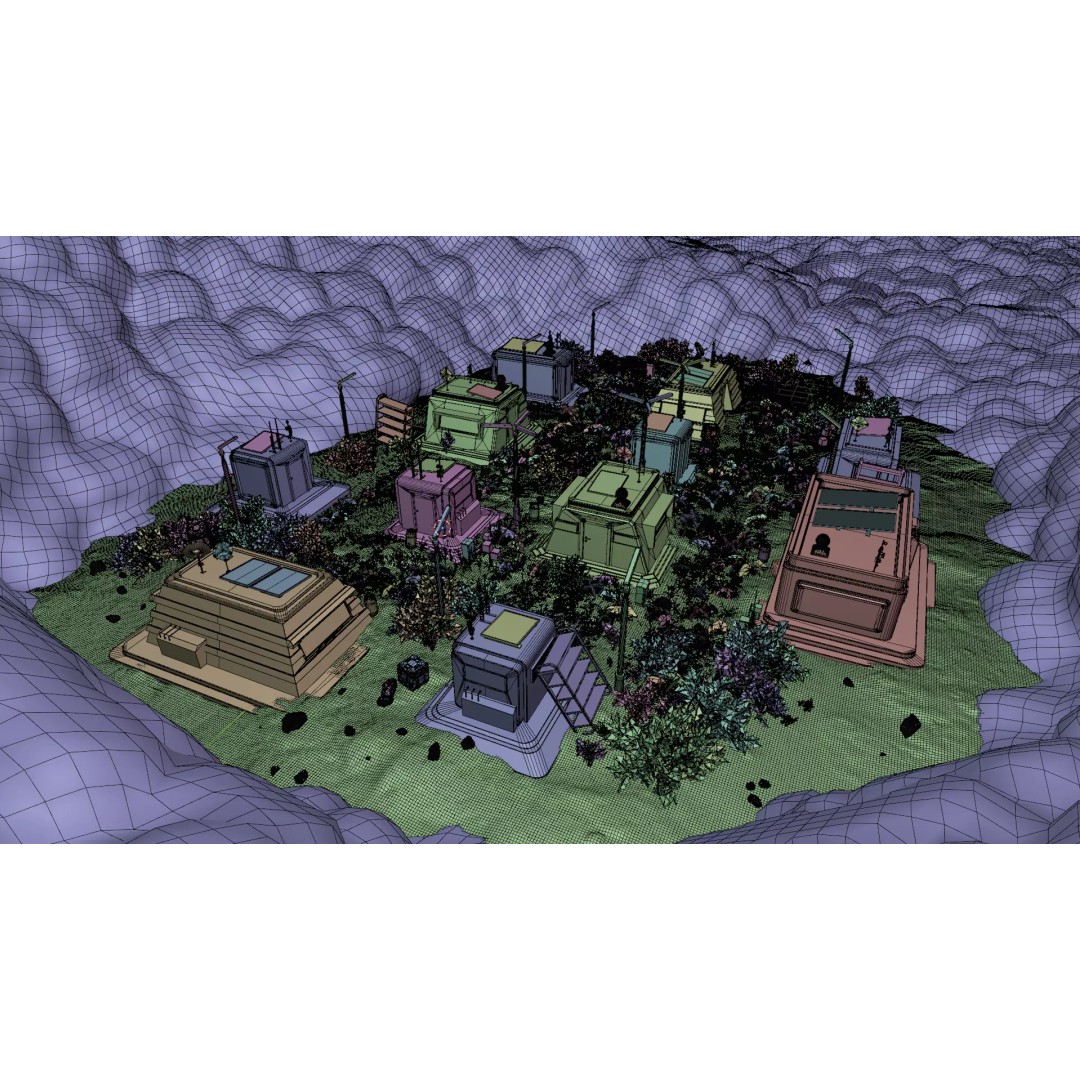 Abandoned Future Settlement 3D Model – High-Quality Environment, PBR Textures - View 27