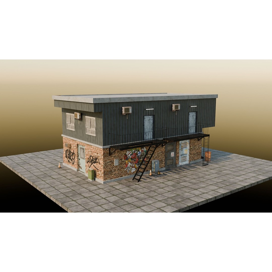 Urban Buildings 3D Model – Realistic Asset Pack for Games, Blender - View 10