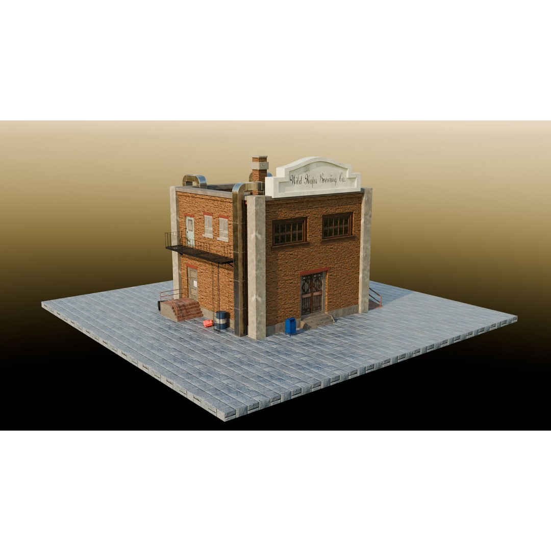 Urban Buildings 3D Model – Realistic Asset Pack for Games, Blender - View 11