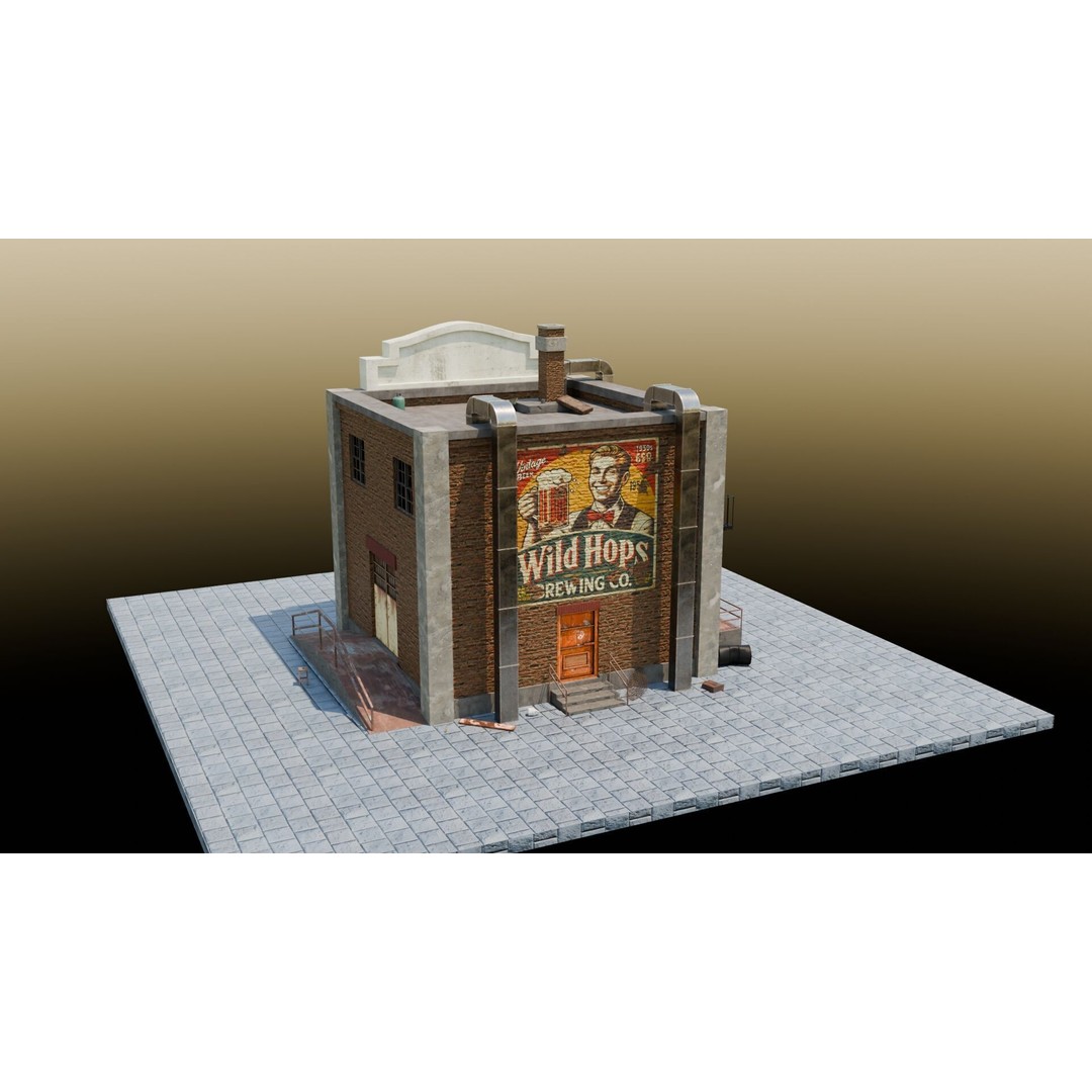 Urban Buildings 3D Model – Realistic Asset Pack for Games, Blender - View 12