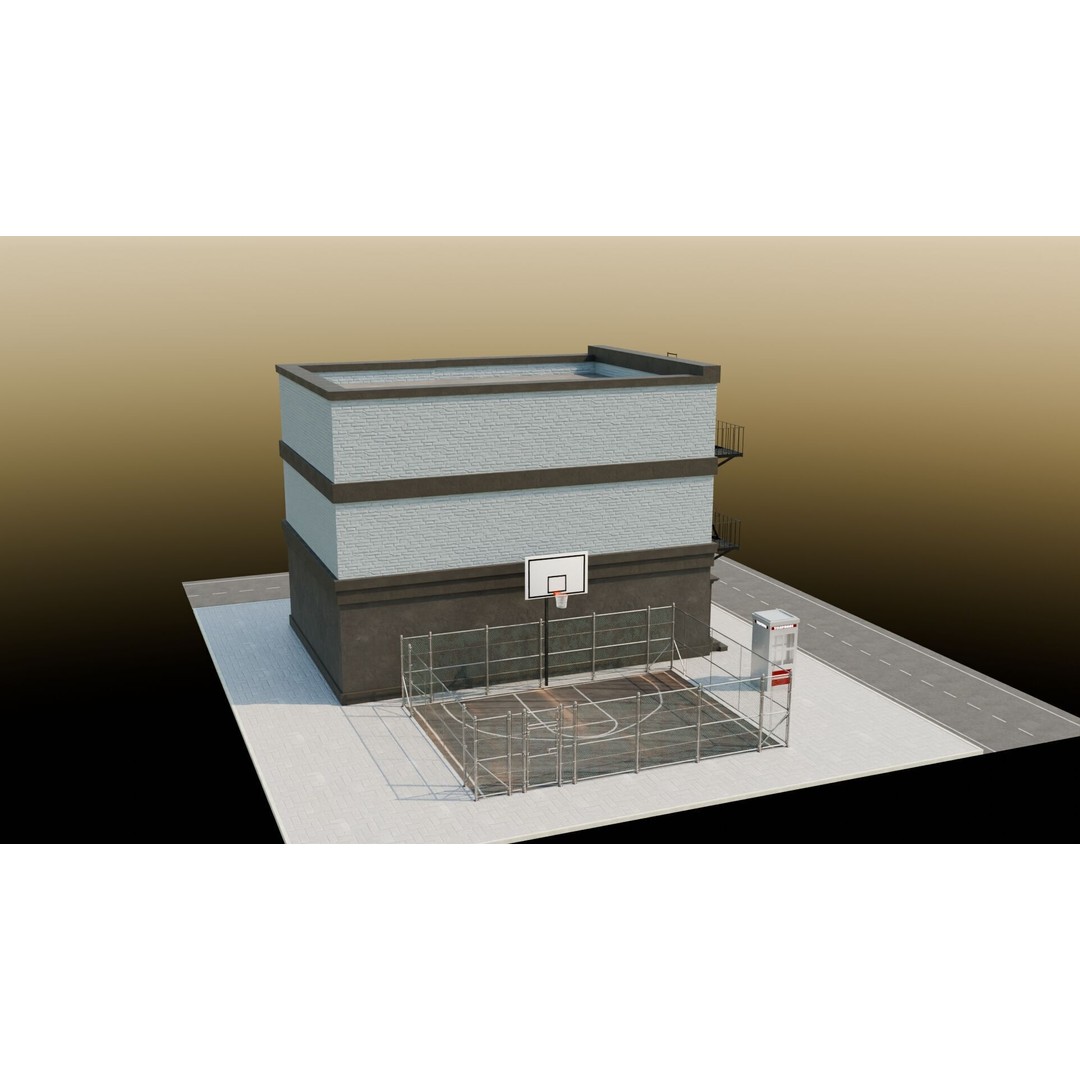 Urban Buildings 3D Model – Realistic Asset Pack for Games, Blender - View 14