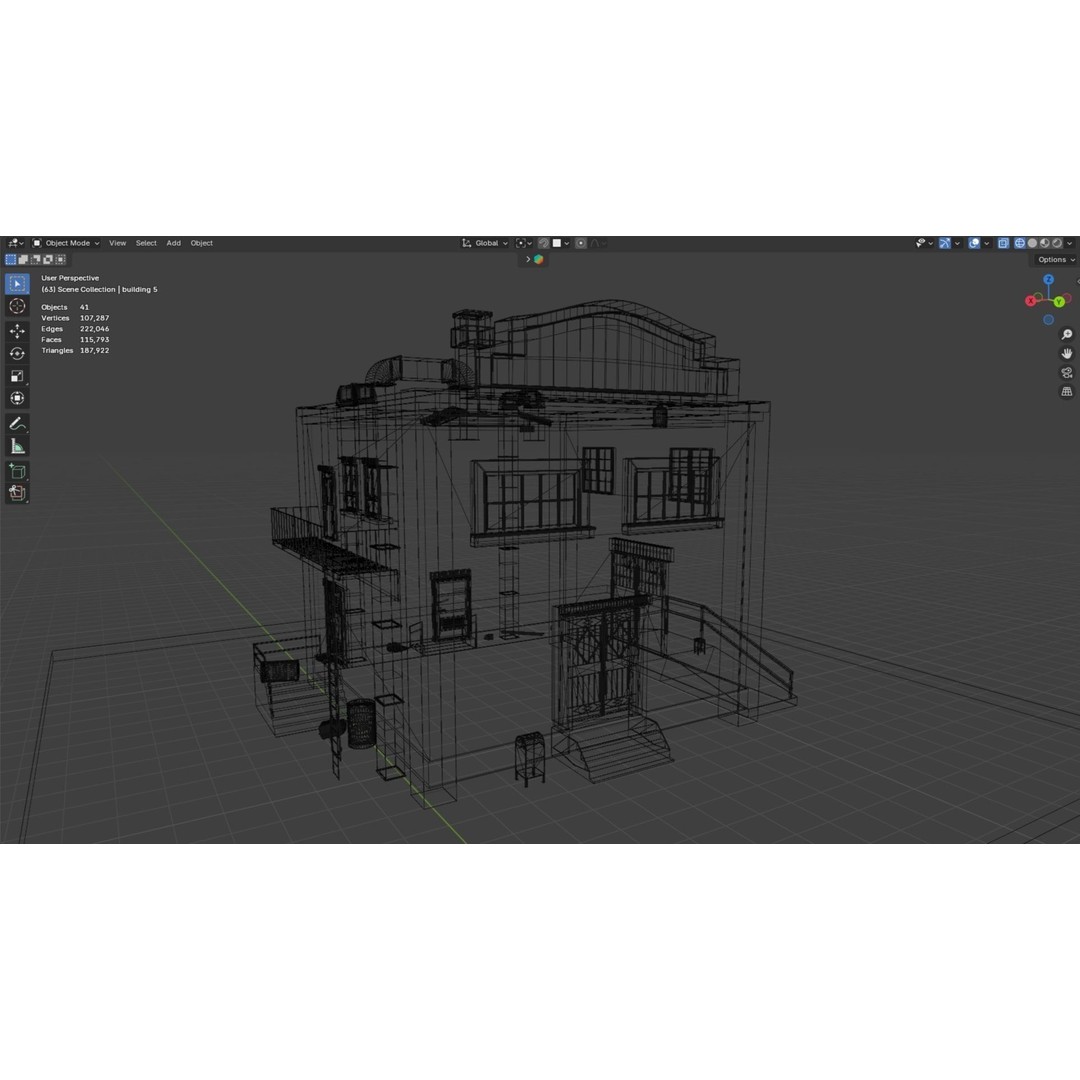 Urban Buildings 3D Model – Realistic Asset Pack for Games, Blender - View 19