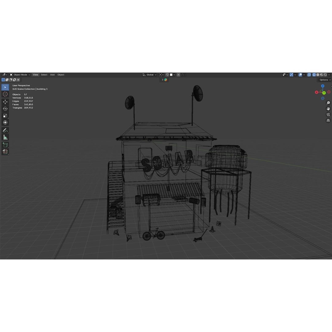 Urban Buildings 3D Model – Realistic Asset Pack for Games, Blender - View 23