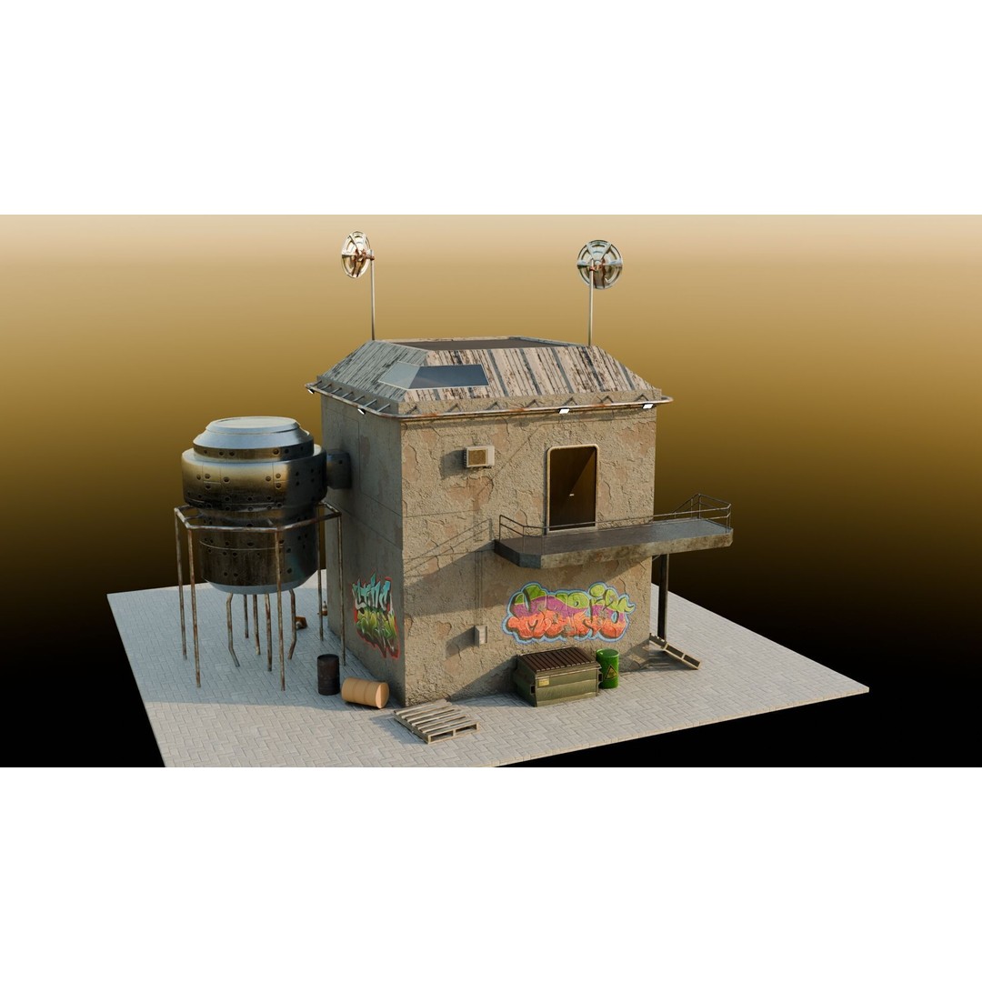 Urban Buildings 3D Model – Realistic Asset Pack for Games, Blender - View 4