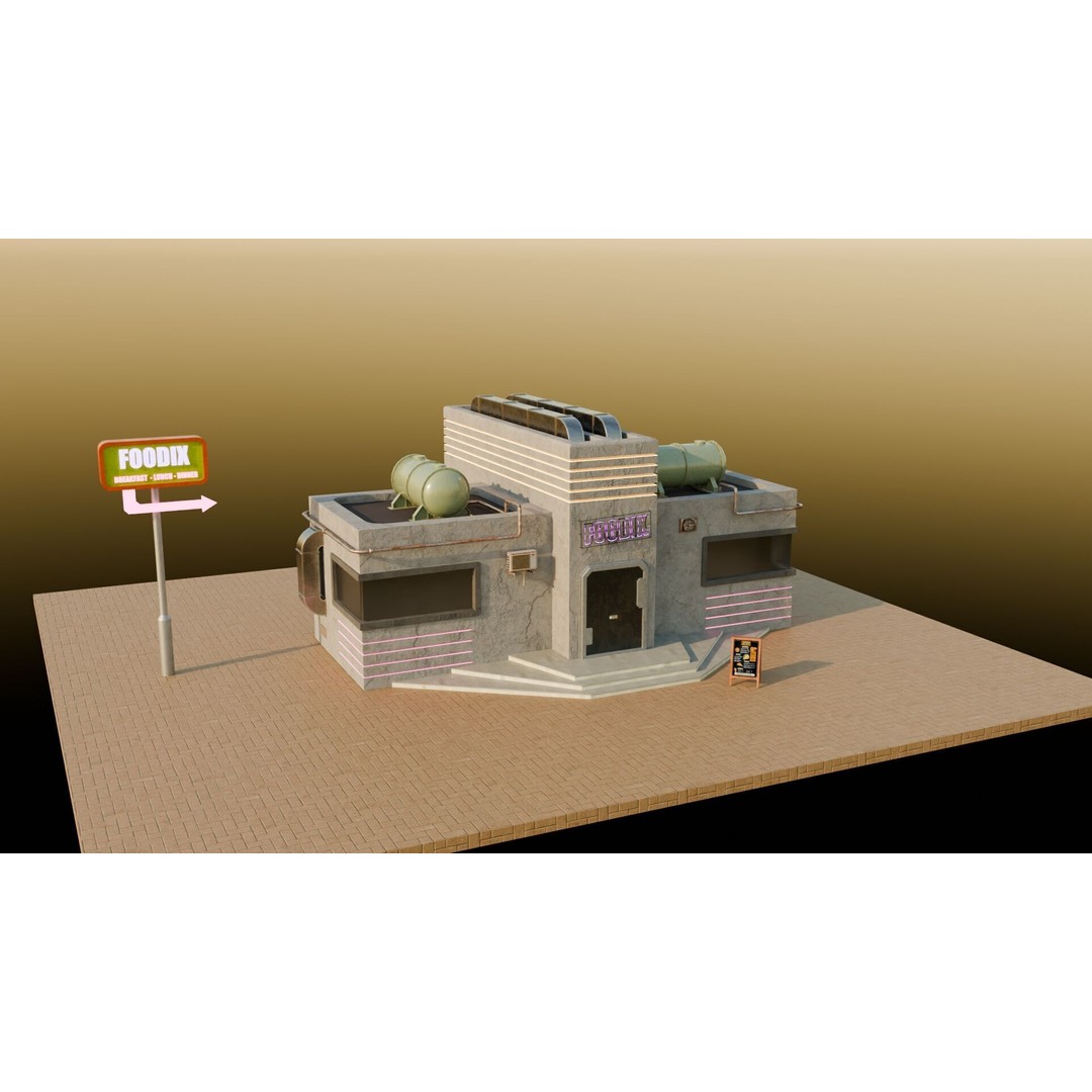 Urban Buildings 3D Model – Realistic Asset Pack for Games, Blender - View 5
