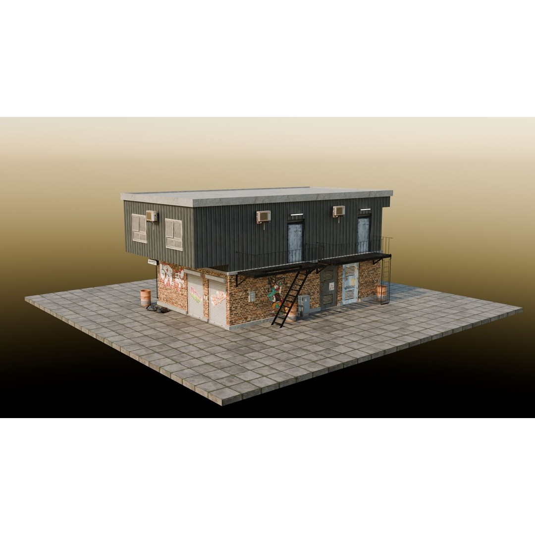 Urban Buildings 3D Model – Realistic Asset Pack for Games, Blender - View 9