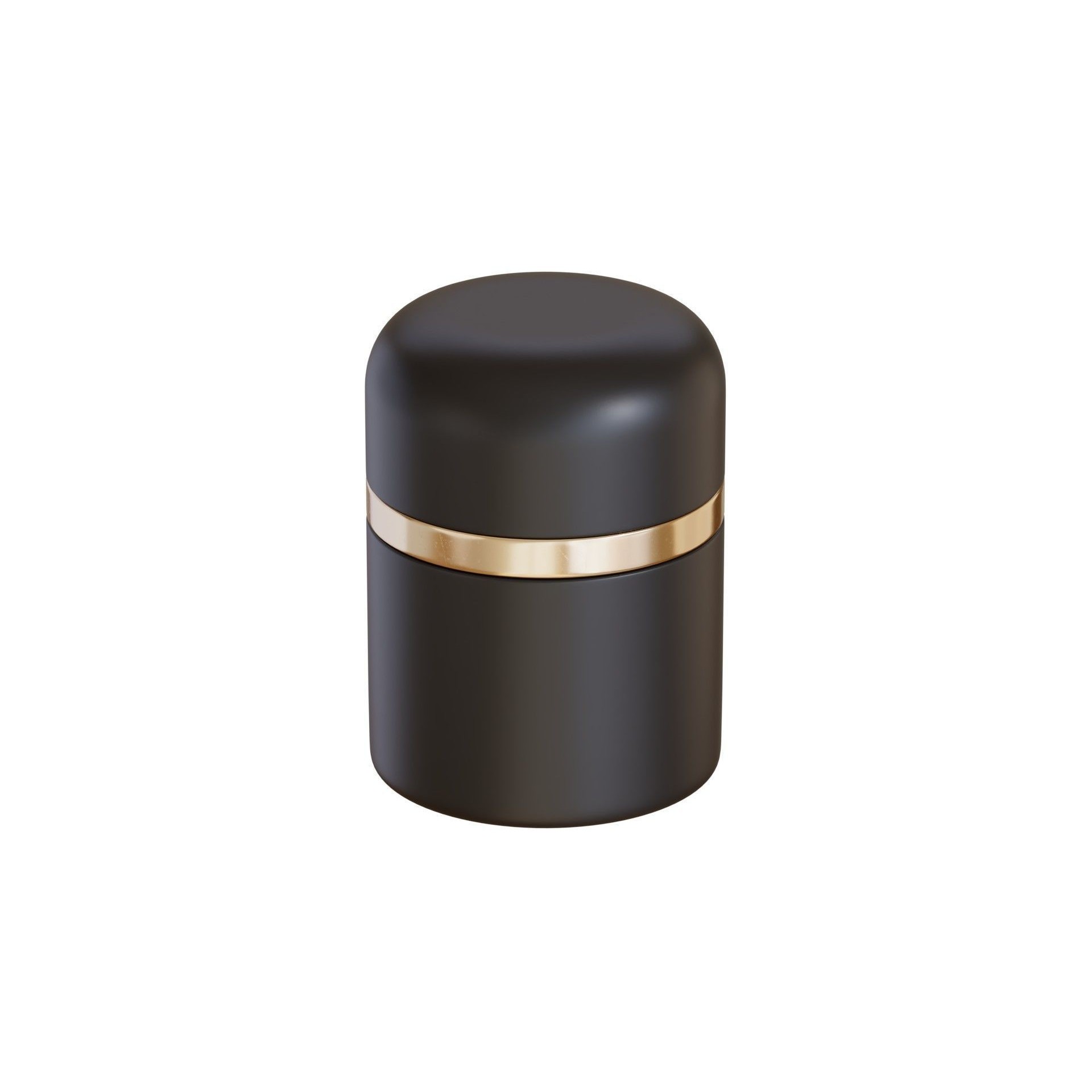 Black Cosmetic Jar 02 - PBR Game-Ready 3D Model - View 3
