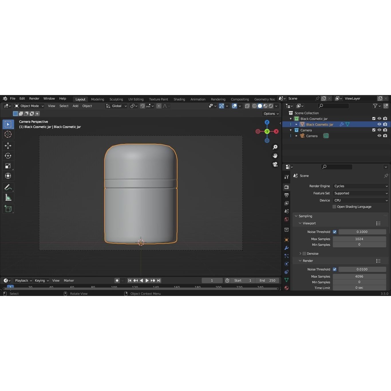 Black Cosmetic Jar 02 - PBR Game-Ready 3D Model - View 9