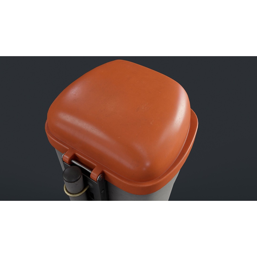 Street Trash Can 3D Model – Low Poly Game-Ready PBR Asset, FBX - View 12