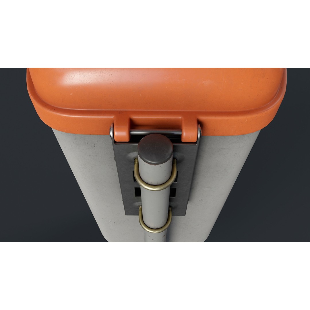 Street Trash Can 3D Model – Low Poly Game-Ready PBR Asset, FBX - View 18