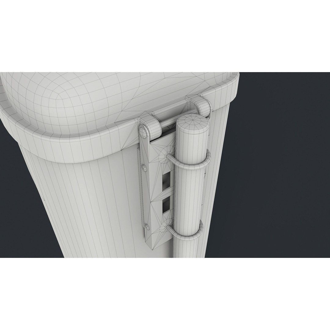 Street Trash Can 3D Model – Low Poly Game-Ready PBR Asset, FBX - View 24
