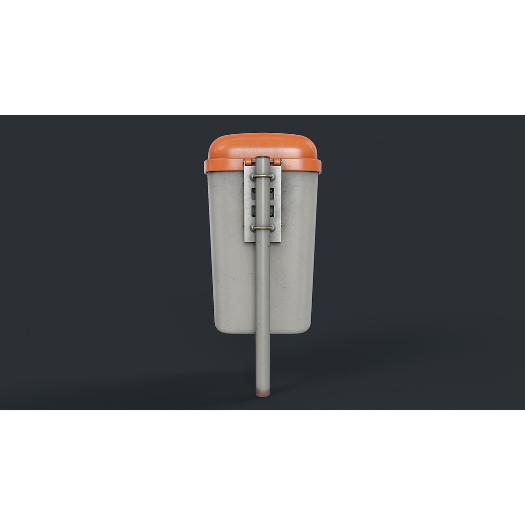Street Trash Can 3D Model – Low Poly Game-Ready PBR Asset, FBX - View 8