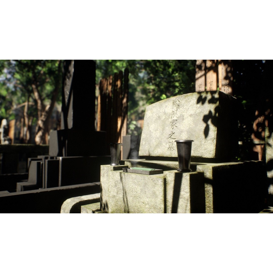 Japanese Cemetery 3D Model – Low Poly Historic Asset, PBR Textures - View 19
