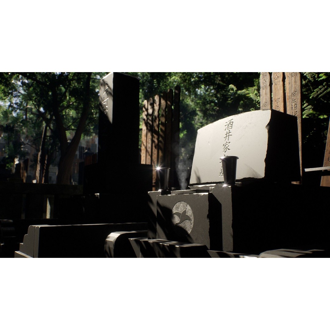 Japanese Cemetery 3D Model – Low Poly Historic Asset, PBR Textures - View 4